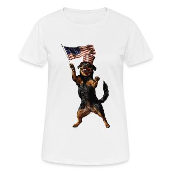 Rottweiler - Frauen T-Shirt atmungsaktiv - Weiß - Vorne - AI Model Female 172 dark (172cm)