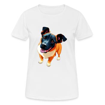 Schäfer Welpe Mischling Hund super süß - Frauen T-Shirt atmungsaktiv - Weiß - Vorne - AI Model Female 172 dark (172cm)