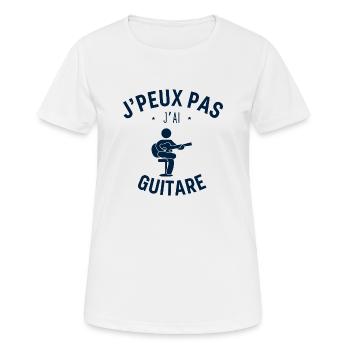J peux ps j ai Guitare - T-shirt respirant Femme - blanc - Devant - AI Model Female 172 dark (172cm)