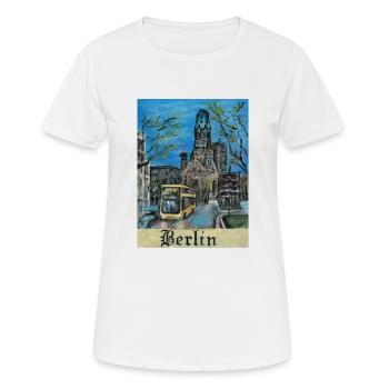 KaiserWilhelmKirche - Frauen T-Shirt atmungsaktiv - Weiß - Vorne - AI Model Female 172 dark (172cm)