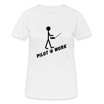 Pilot @ Work - Frauen T-Shirt atmungsaktiv - Weiß - Vorne - AI Model Female 172 dark (172cm)