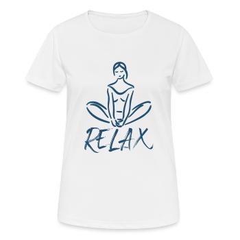 Relax - Frauen T-Shirt atmungsaktiv - Weiß - Vorne - AI Model Female 172 dark (172cm)