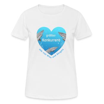 plus grand concurrent - T-shirt respirant Femme - blanc - Devant - AI Model Female 172 dark (172cm)