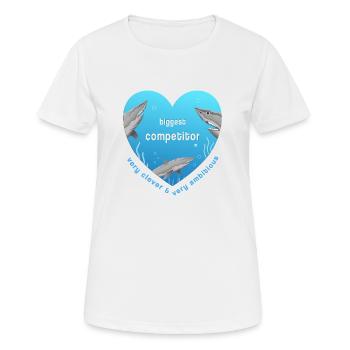 plus grand concurrent - T-shirt respirant Femme - blanc - Devant - AI Model Female 172 dark (172cm)