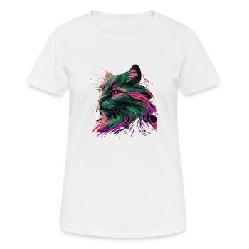Cat miaw love, cat lovers, miaw, meow - Women's Breathable T-Shirt - white - Front - AI Model Female 172 dark (172cm)