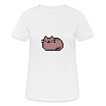 Chaton - Chat - CAT - Pixel - Pixelart - T-shirt respirant Femme - blanc - Devant - AI Model Female 172 dark (172cm)