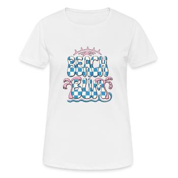 Beach Bum Palmen Sommer Strand Retro Karos Surf - Frauen T-Shirt atmungsaktiv - Weiß - Vorne - AI Model Female 172 dark (172cm)