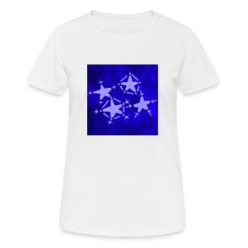 4 BLAUE STERNE - Frauen T-Shirt atmungsaktiv - Weiß - Vorne - AI Model Female 172 dark (172cm)