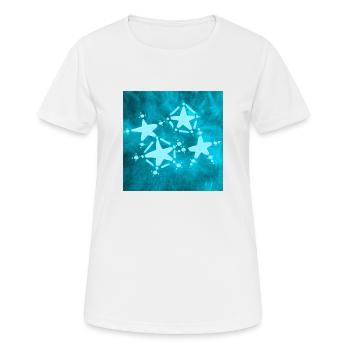 4 BLAUE STERNE - Frauen T-Shirt atmungsaktiv - Weiß - Vorne - AI Model Female 172 dark (172cm)