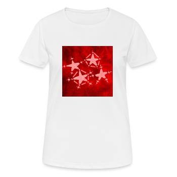 4 ÉTOILES ROUGES - T-shirt respirant Femme - blanc - Devant - AI Model Female 172 dark (172cm)