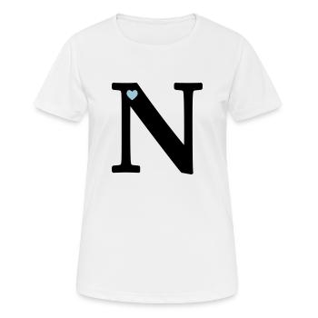 Buchstabe N Anfangsbuchstabe - Frauen T-Shirt atmungsaktiv - Weiß - Vorne - AI Model Female 172 dark (172cm)