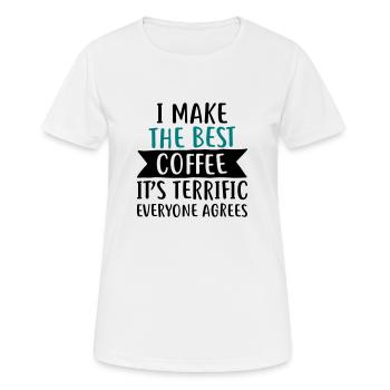 Je fais le meilleur café - - T-shirt respirant Femme - blanc - Devant - AI Model Female 172 dark (172cm)