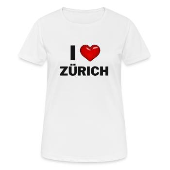 J’adore Zurich - T-shirt respirant Femme - blanc - Devant - AI Model Female 172 dark (172cm)