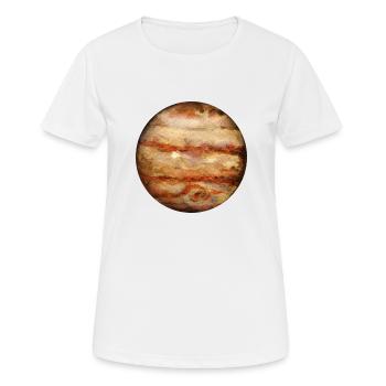 Jupiter - Frauen T-Shirt atmungsaktiv - Weiß - Vorne - AI Model Female 172 dark (172cm)