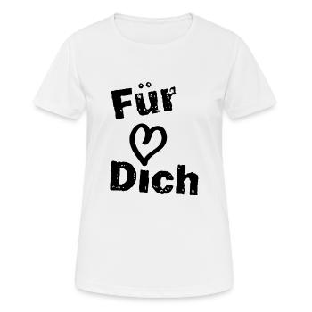 Für Dich - Frauen T-Shirt atmungsaktiv - Weiß - Vorne - AI Model Female 172 dark (172cm)