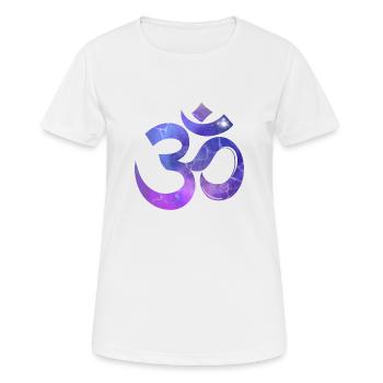 OM - Frauen T-Shirt atmungsaktiv - Weiß - Vorne - AI Model Female 172 dark (172cm)
