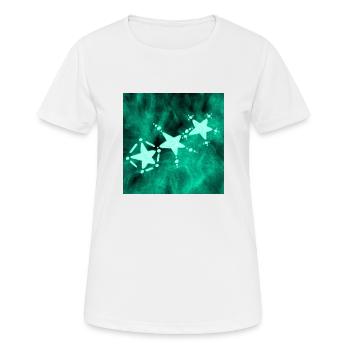 TROIS ÉTOILES BLEUES - T-shirt respirant Femme - blanc - Devant - AI Model Female 172 dark (172cm)