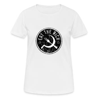 Eat The Rich - Frauen T-Shirt atmungsaktiv - Weiß - Vorne - AI Model Female 172 dark (172cm)