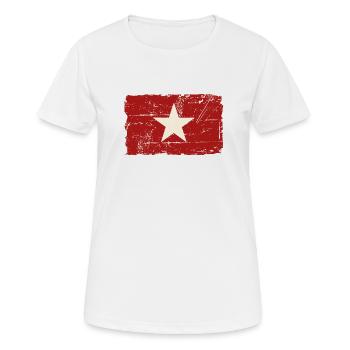 Vietnam Vintage Flag - Frauen T-Shirt atmungsaktiv - Weiß - Vorne - AI Model Female 172 dark (172cm)