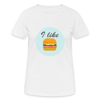 I like Burgers Diner Food - Women's Breathable T-Shirt - white - Front - AI Model Female 172 dark (172cm)