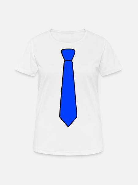 Cravate bleu - T-shirt respirant Femme - blanc