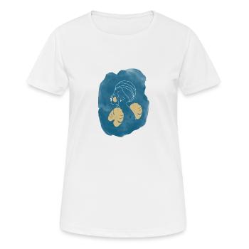 Femme avec dessin au trait turban - T-shirt respirant Femme - blanc - Devant - AI Model Female 172 dark (172cm)