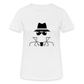 Espion de collier gangster Hat - T-shirt respirant Femme - blanc - Devant - AI Model Female 172 dark (172cm)