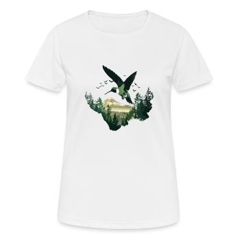 Kolibri Vogel Natur Tiere Wildnis Nektar - Frauen T-Shirt atmungsaktiv - Weiß - Vorne - AI Model Female 172 dark (172cm)