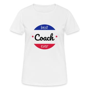 Coach / Coaching / Trainer / Sport - Frauen T-Shirt atmungsaktiv - Weiß - Vorne - AI Model Female 172 dark (172cm)