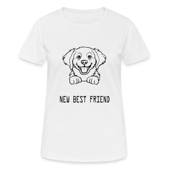 New best friend cadeau bébé nom de chien - T-shirt respirant Femme - blanc - Devant - AI Model Female 172 dark (172cm)