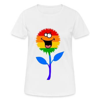 Gay Flower Rainbow Flag Gay Lesbian - Women's Breathable T-Shirt - white - Front - AI Model Female 172 dark (172cm)