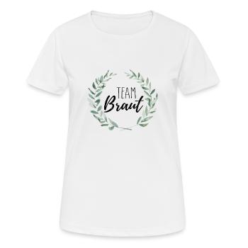 Team Braut - Frauen T-Shirt atmungsaktiv - Weiß - Vorne - AI Model Female 172 dark (172cm)
