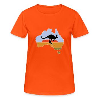 Australie - T-shirt respirant Femme - orange néon - Devant - AI Model Female 172 dark (172cm)
