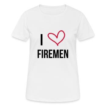 Pompier / Feu / Sécurité / Pompière / Urgences - T-shirt respirant Femme - blanc - Devant - AI Model Female 172 dark (172cm)