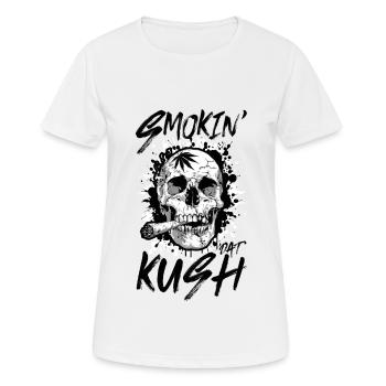 Kush smoker skull joint - Women's Breathable T-Shirt - white - Front - AI Model Female 172 dark (172cm)