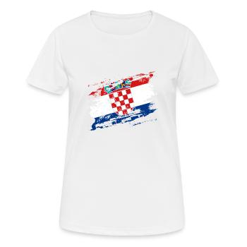 Kroatien Flagge Adria Zagreb Kroatische Fahne - Frauen T-Shirt atmungsaktiv - Weiß - Vorne - AI Model Female 172 dark (172cm)
