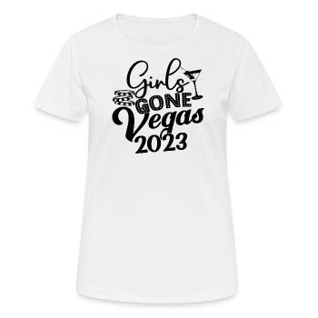 Girls Gone Vegas 2023 - Fête du week-end Girls Trip - T-shirt respirant Femme - blanc - Devant - AI Model Female 172 dark (172cm)