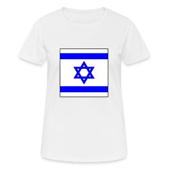 Israël - T-shirt respirant Femme - blanc - Devant - AI Model Female 172 dark (172cm)