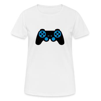 Controller - Frauen T-Shirt atmungsaktiv - Weiß - Vorne - AI Model Female 172 dark (172cm)
