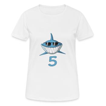 Cooler Hai five vom Haifisch Haiko High Five - Frauen T-Shirt atmungsaktiv - Weiß - Vorne - AI Model Female 172 dark (172cm)