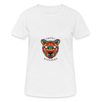 Trippy Wonders - Lion - Frauen T-Shirt atmungsaktiv - Weiß - Vorne - AI Model Female 172 dark (172cm)