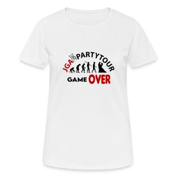 JGA Partytour Game Over Evolution Lustig Brautpaar - Frauen T-Shirt atmungsaktiv - Weiß - Vorne - AI Model Female 172 dark (172cm)