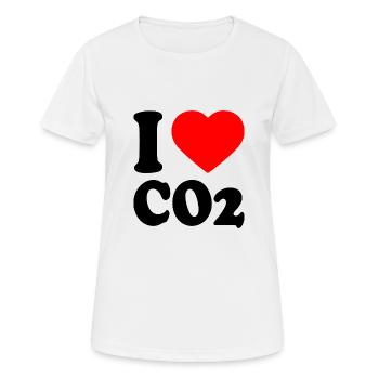 I love co2 - Frauen T-Shirt atmungsaktiv - Weiß - Vorne - AI Model Female 172 dark (172cm)