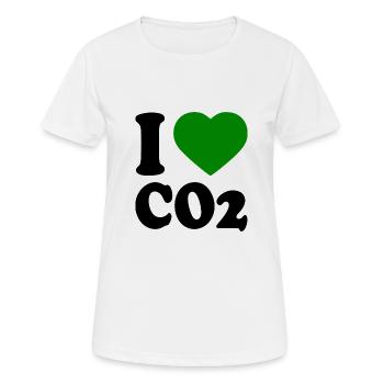 I love co2 - Frauen T-Shirt atmungsaktiv - Weiß - Vorne - AI Model Female 172 dark (172cm)