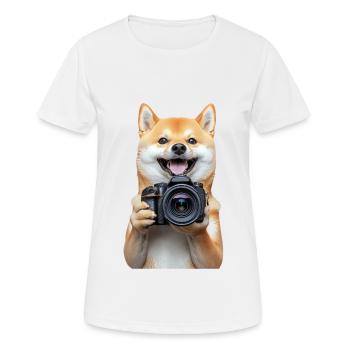 Shiba Inu - Frauen T-Shirt atmungsaktiv - Weiß - Vorne - AI Model Female 172 dark (172cm)