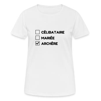 Tir à l'arc Archer Sport Sportif Athlète Flêche - T-shirt respirant Femme - blanc - Devant - AI Model Female 172 dark (172cm)