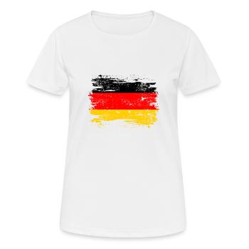 Drapeau Allemagne Drapeau allemand utilisé look home - T-shirt respirant Femme - blanc - Devant - AI Model Female 172 dark (172cm)