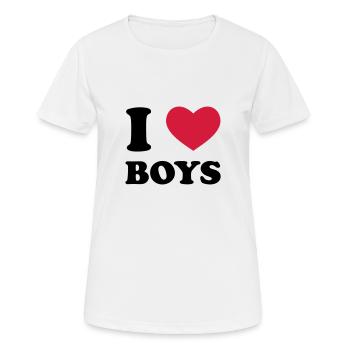 I Love Boys - T-shirt respirant Femme - blanc - Devant - AI Model Female 172 dark (172cm)