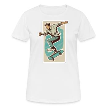 Garçon patineur - T-shirt respirant Femme - blanc - Devant - AI Model Female 172 dark (172cm)