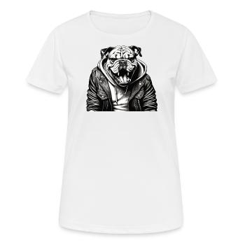 bouledogue britannique Bully - T-shirt respirant Femme - blanc - Devant - AI Model Female 172 dark (172cm)